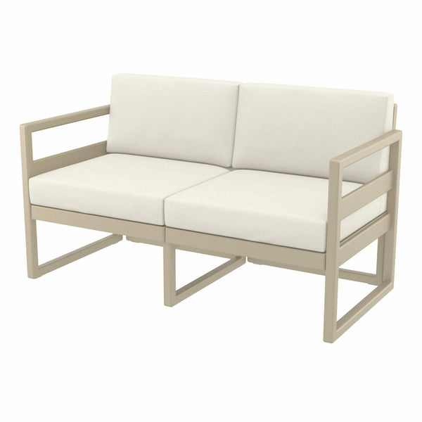  Mykonos Lounge Sofa - Taupe with Beige Cushions