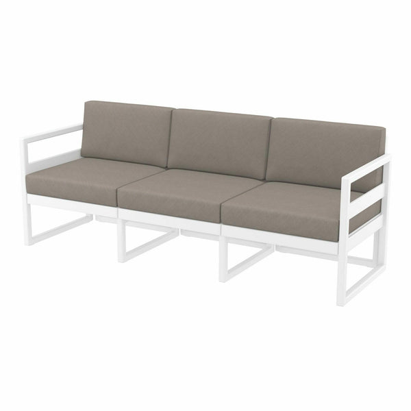  Mykonos Lounge Sofa XL - White with Light Brown Cushions