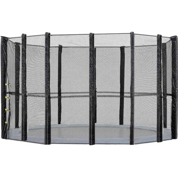 10Ft Trampoline Replacement Safety Pad And Net Round  8 Poles Blue
