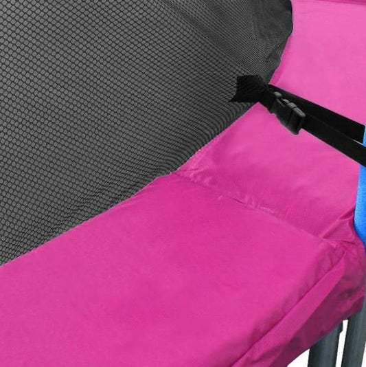 12Ft Trampoline Replacement Safety Pad And Net Round 8 Poles Pink