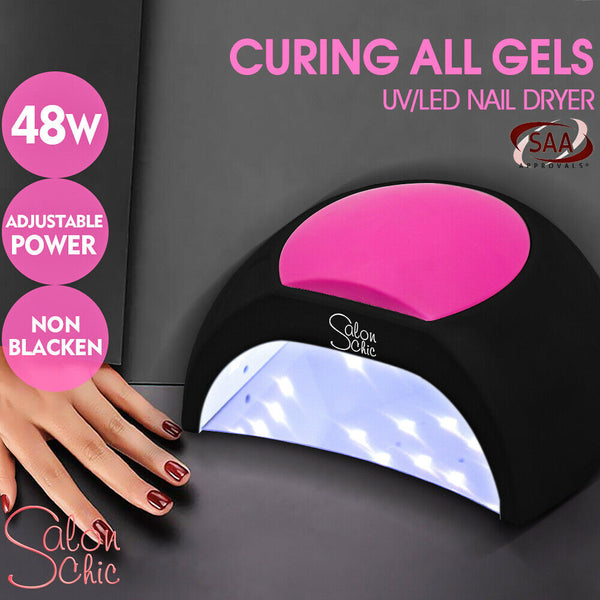  Salon Chic 48W LED UV Nail Lamp Light Gel Polish Dryer Manicure Art Curing Black