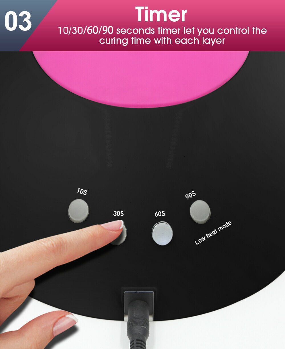 Salon Chic 48W LED UV Nail Lamp Light Gel Polish Dryer Manicure Art Curing Black