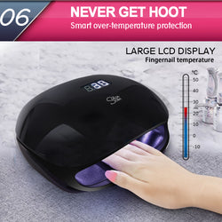 LED Nail Gel Polish Dryer Manicure Sensor Light Black