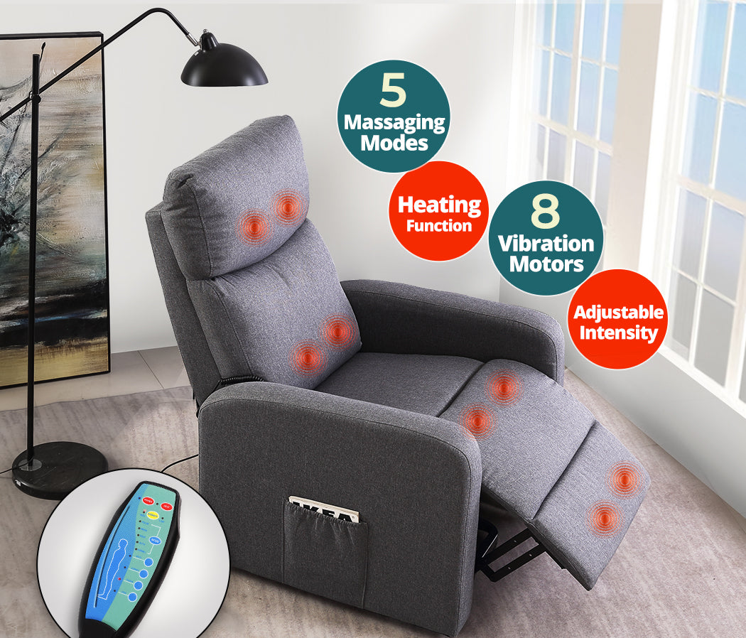 Electric Massage Chair Heating Recliner Chairs Armchair Lift Lounge Sofa