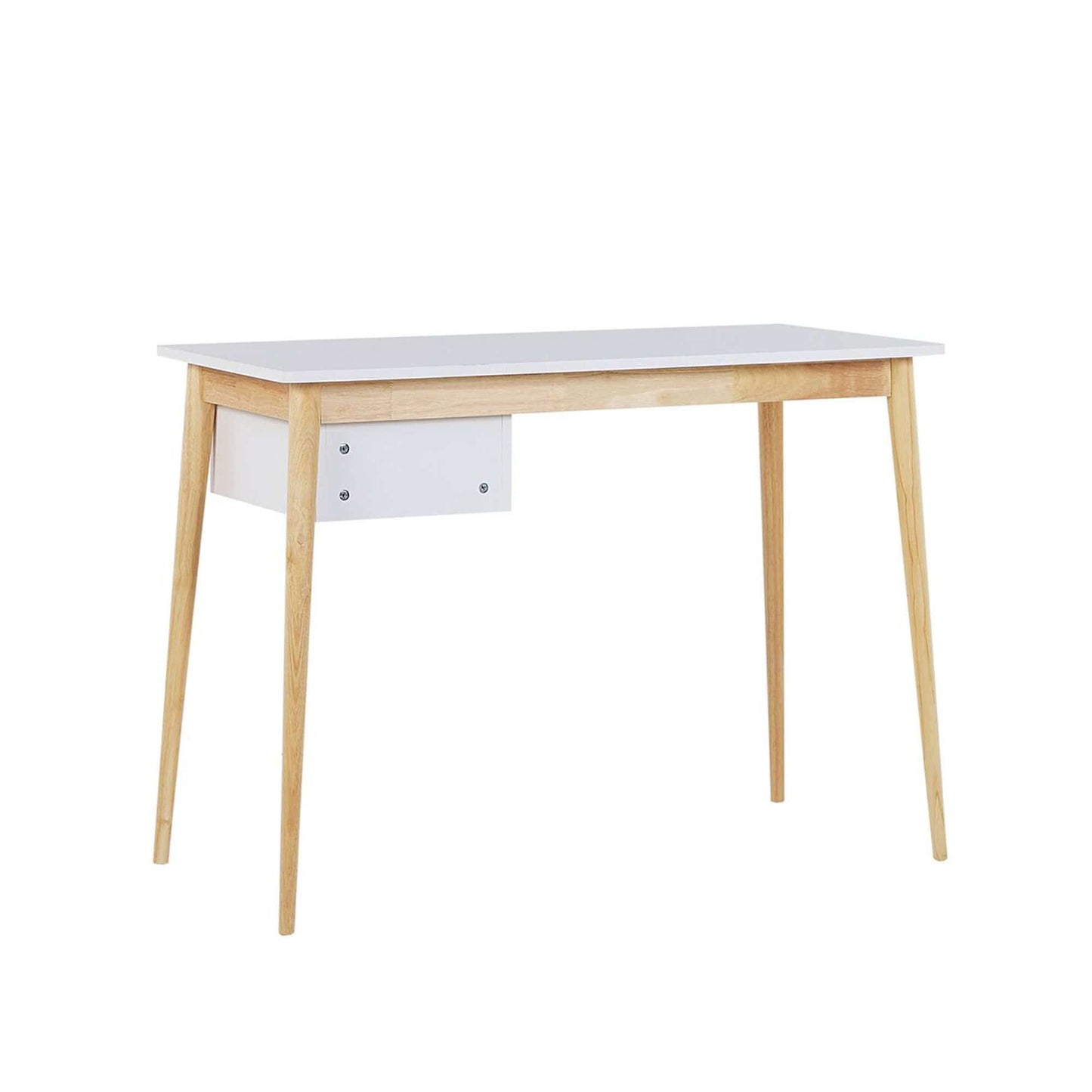Oslo Desk with Drawer in White & Natural/Black & Natural