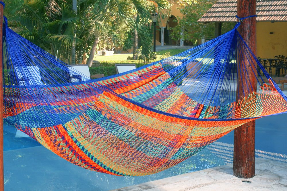 Queen Size Outdoor Cotton Mexican Hammock in Mexicana Colour