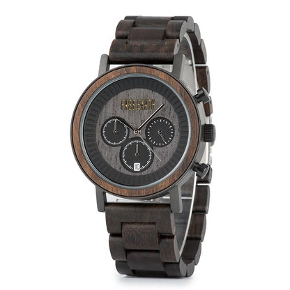 Unisex Ovo wood watch with leather band
