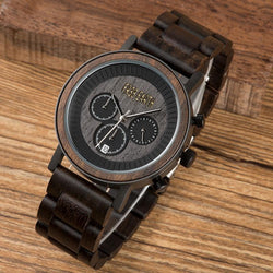 Unisex Ovo wood watch with leather band
