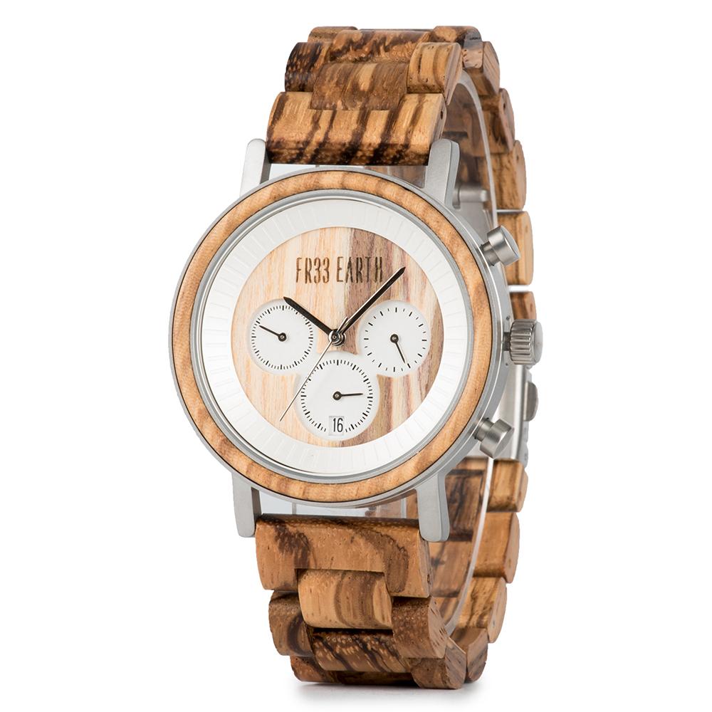 Unisex Elegant light coloured Ovo N wood watch
