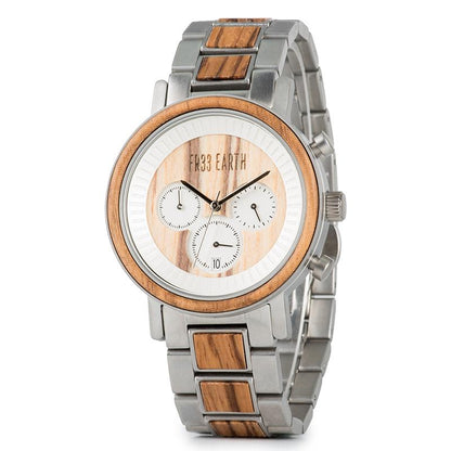 light coloured Ovo X wood watch
