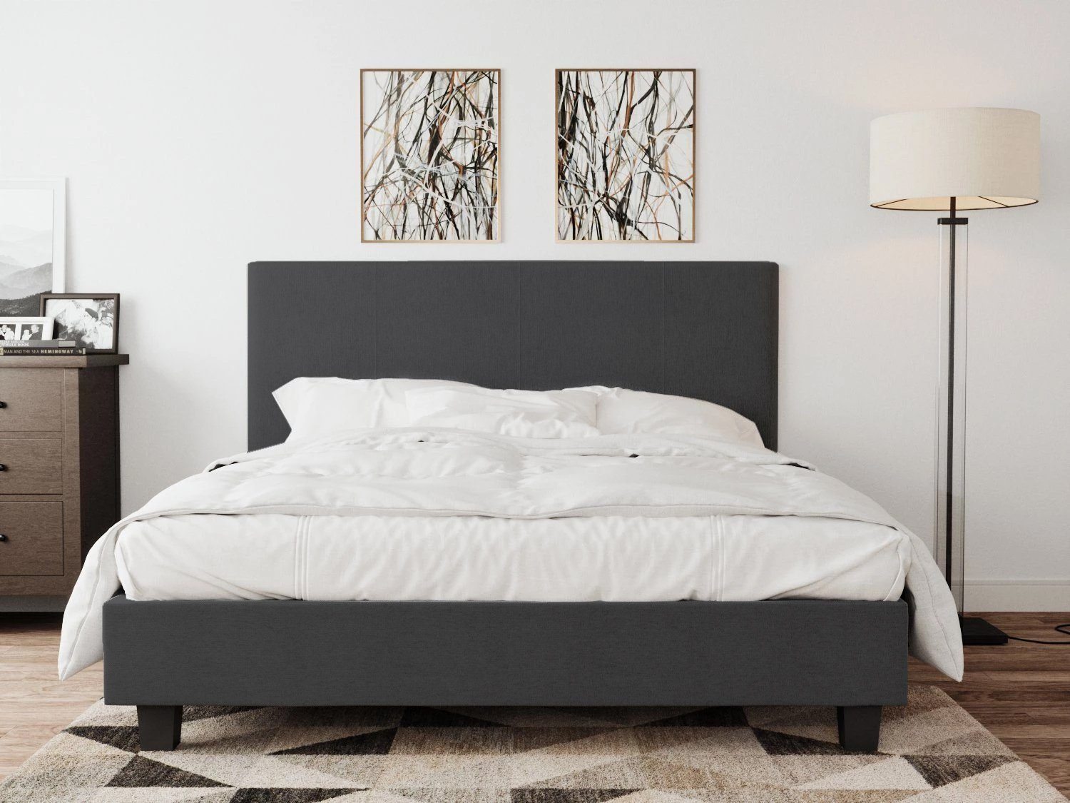 Bed frame charcoal double