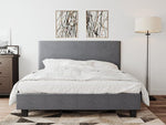 Fabric bed frame grey queen