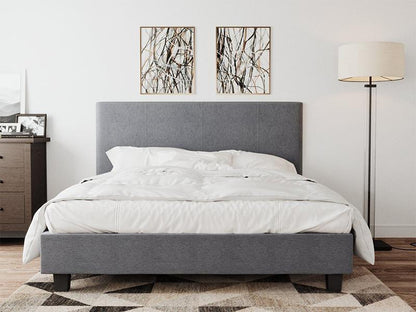 Fabric bed frame grey double 
