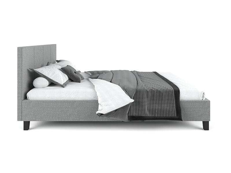 Fabric bed frame grey double 
