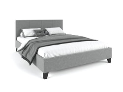 Fabric bed frame grey double 
