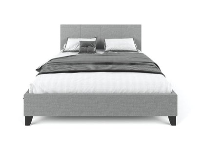 Fabric bed frame grey double 
