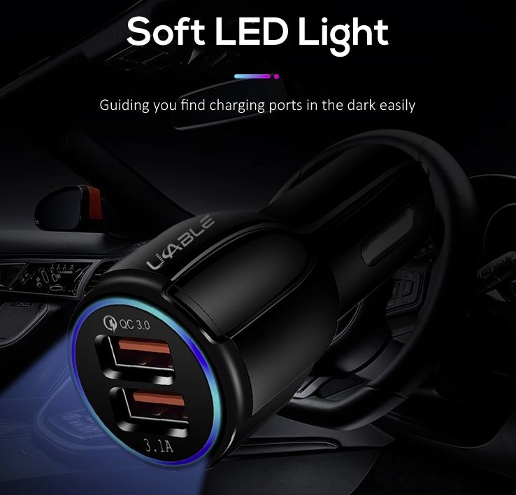 Portable Smart Dual USB Mobile Car Charger Adapter 
