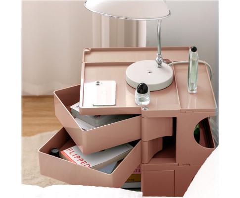 Pink stylish Boby Trolley Storage Bedside Table Mobile Cart 3 Tier YE/OR/GR/GY/PK/WH