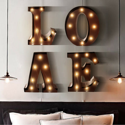 LED Metal Letter Lights Free Standing Hanging Marquee Party Decor Letter And
