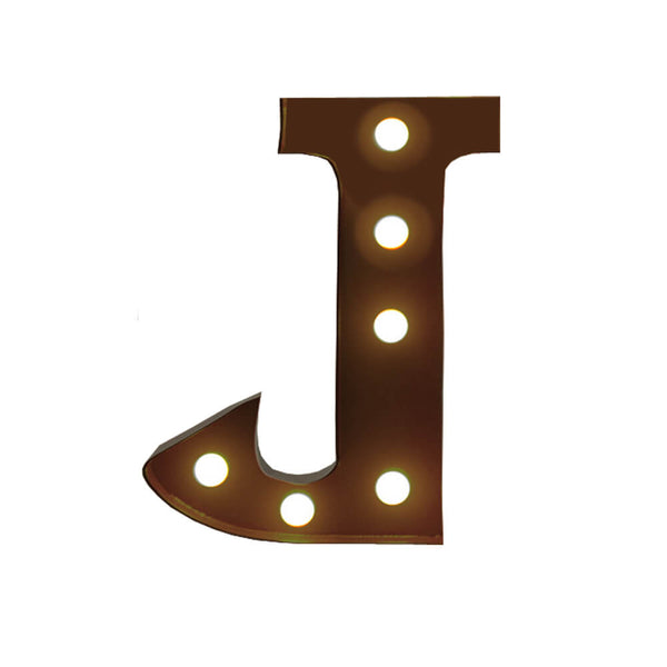  LED Metal Letter Lights Free Standing Hanging Marquee Event Party Decor Letter J