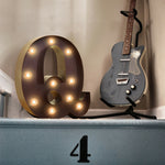 LED Metal Letter Lights Free Standing Hanging Marquee Event Party Decor Letter Q