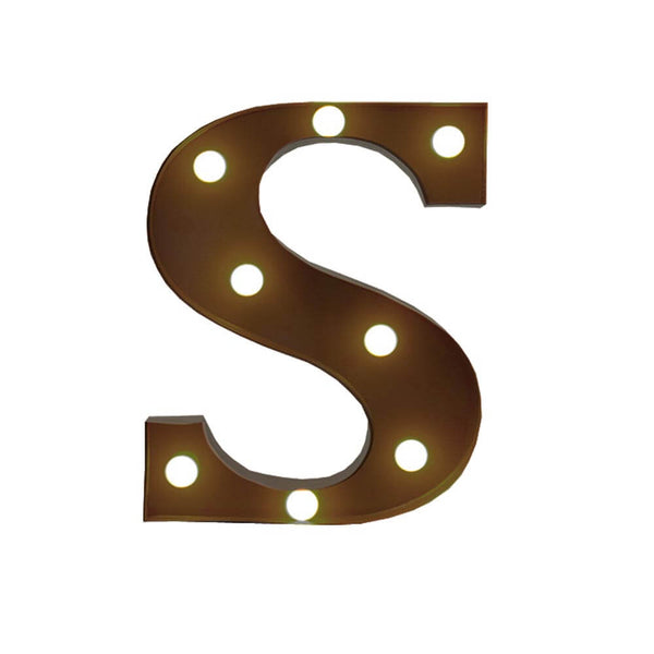  LED Metal Letter Lights Free Standing Hanging Marquee Event Party Decor Letter S