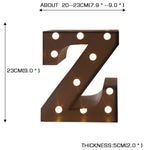 LED Metal Letter Lights Free Standing Hanging Marquee Event Party Decor Letter Z