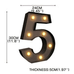LED Metal Number Lights Free Standing Hanging Marquee Event Party Decor Number 5