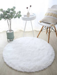 Plain Round Fuzzy Rug