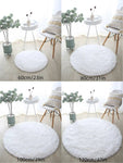 Plain Round Fuzzy Rug