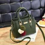 Plush Ball Decor Satchel Bag - Small Top Handle & Crossbody Zipper Shoulder Bag for Casual Style