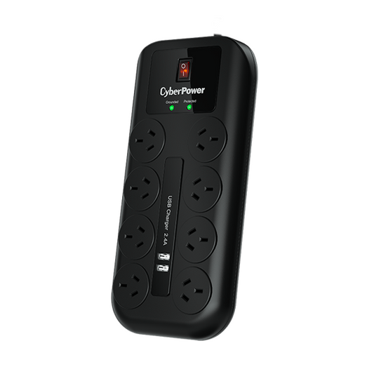 Cyber Power 8 Port Surge Protector (2 Usb, $50000 Warranty)