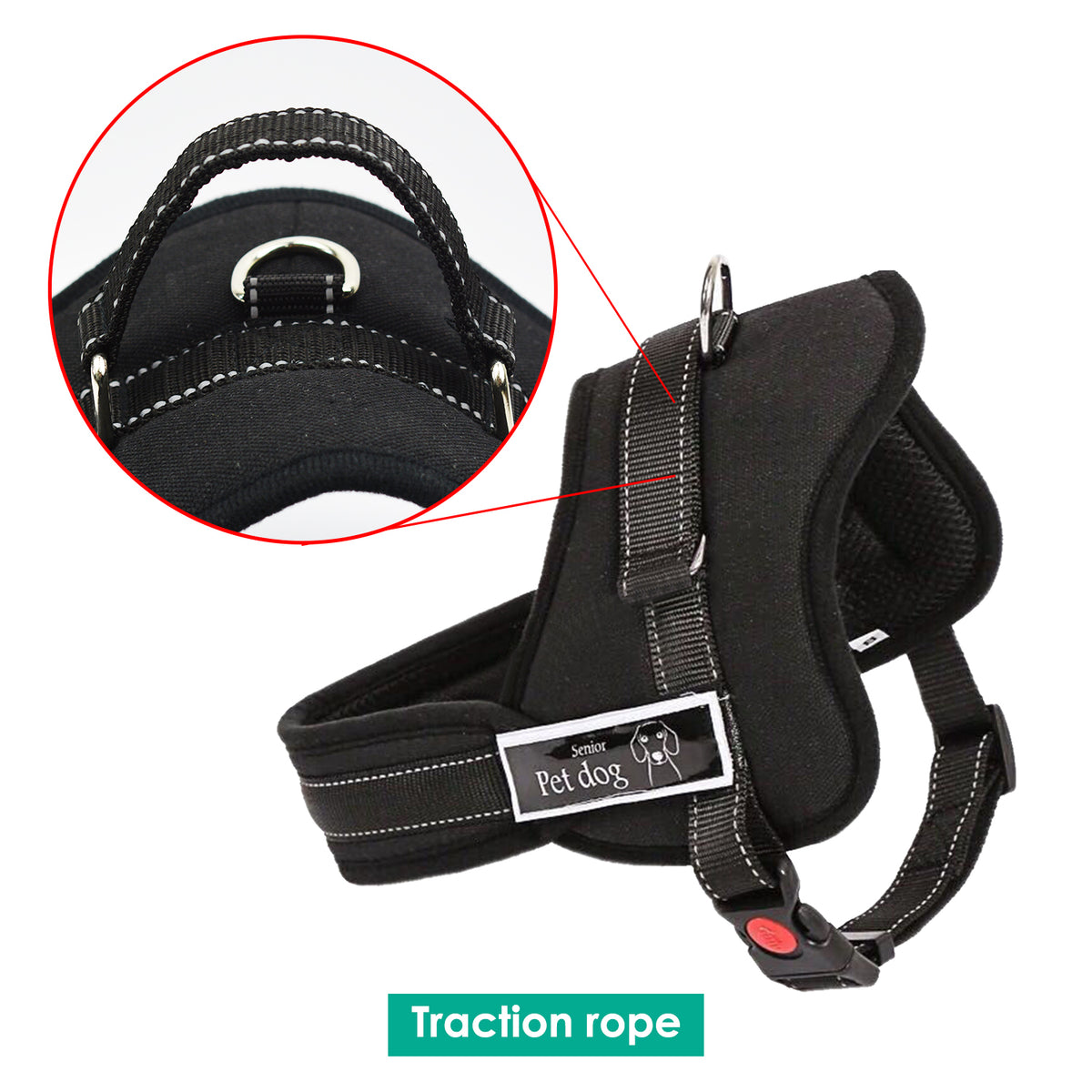 Dog Adjustable Harness Support Pet Training Control Safety Hand Strap Size M