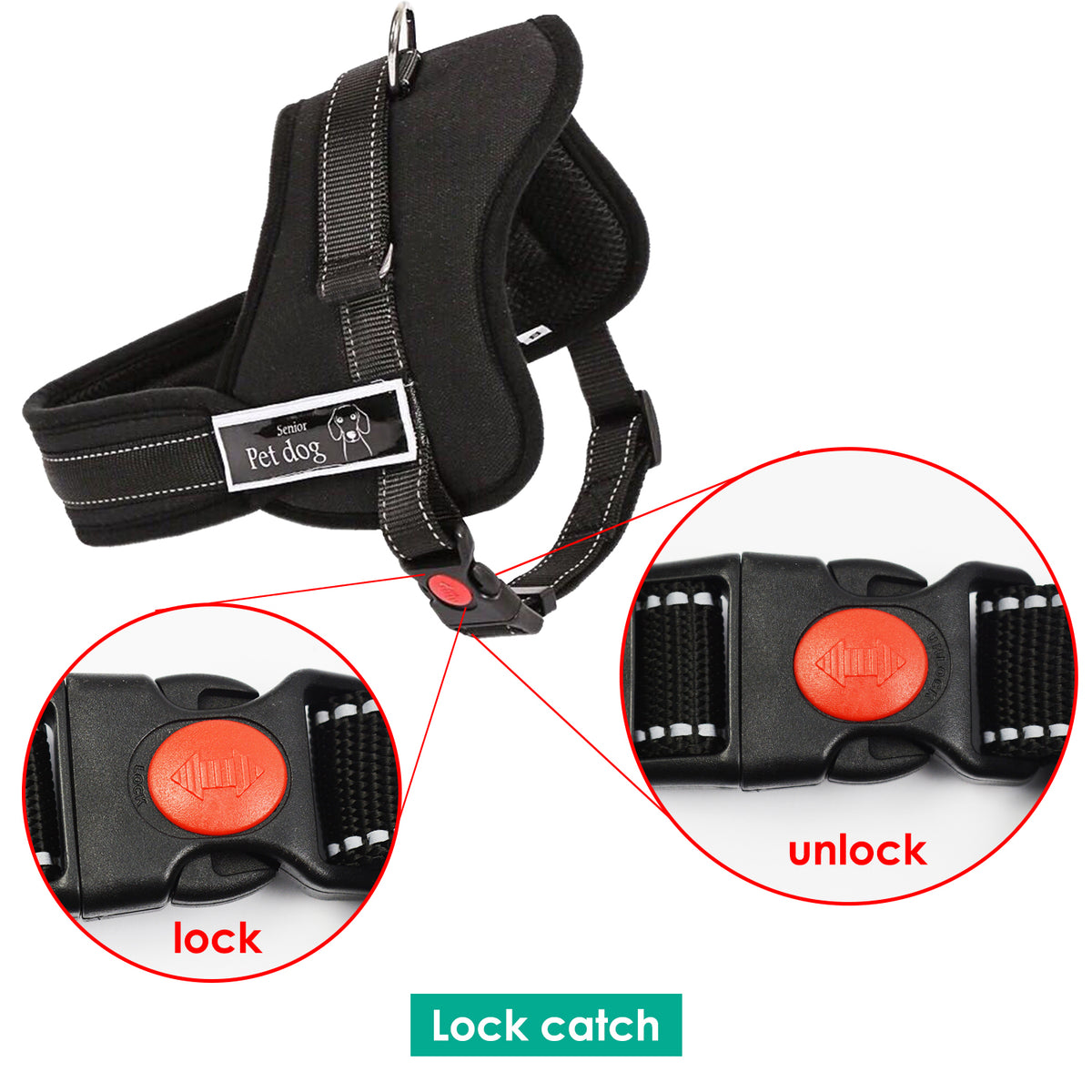 Dog Adjustable Harness Support Pet Training Control Safety Hand Strap Size M
