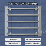 Heated Towel Rack Electric Bathroom Towel Rails Ev-90- Silver