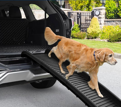 Foldable Car Dog Ramp Vehicle Ladder Step Stairs - Black