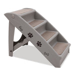 Foldable Pet Stairs In Grey - 50Cm Dog Ladder Cat Ramp With Non-Slip Mat For Indoor And Outdoor Use