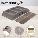 Foldable Pet Stairs In Grey - 50Cm Dog Ladder Cat Ramp With Non-Slip Mat For Indoor And Outdoor Use
