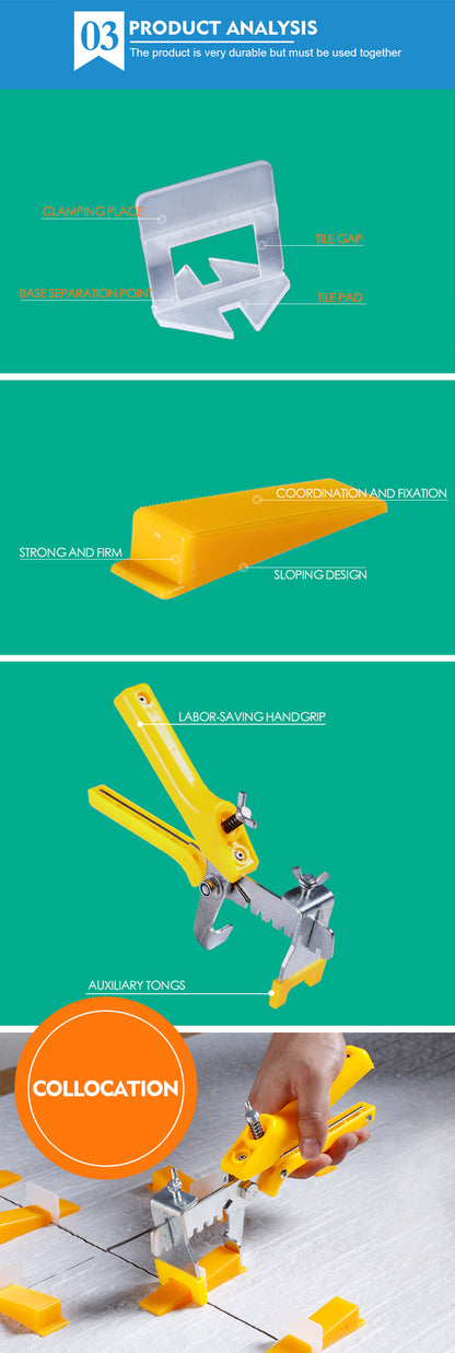 1000x 2MM Tile Leveling System Clips Levelling Spacer Tiling Tool Floor Wall