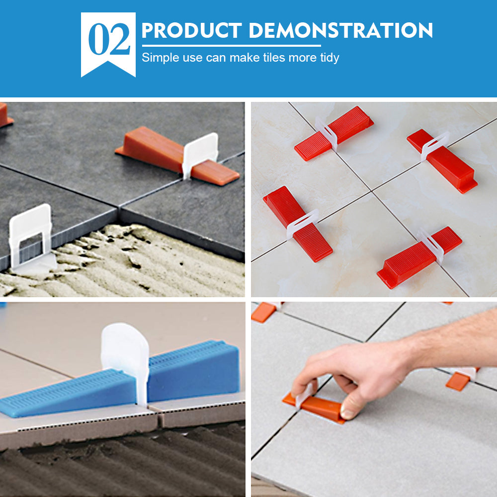 1000x 2MM Tile Leveling System Clips Levelling Spacer Tiling Tool Floor Wall