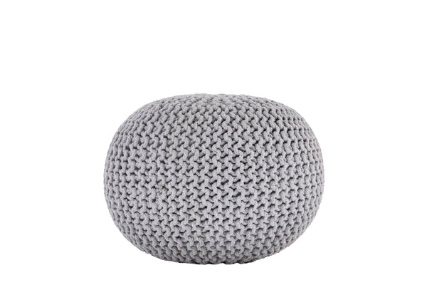  Knitted Pouf LIGHT GREY