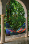 King Size Outdoor Cotton Mexican Resort Hammock With Fringe in Mexicana Colour