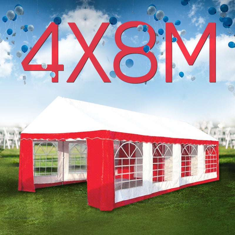 Wallaroo 4x8 Outdoor Event Marquee Tent Red-White