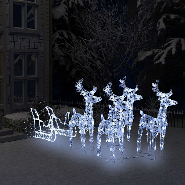  Reindeers & Sleigh Christmas Decoration /Acrylic