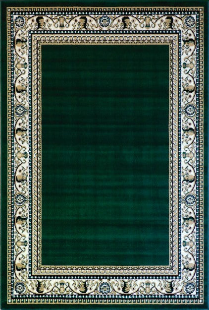 Dark green traditional quality rug c171012/350