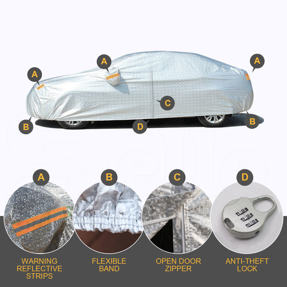 Waterproof Adjustable Large Car Covers Rain Sun Dust UV Proof Protection 3XL