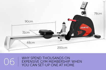 Powertrain Magnetic flywheel rowing machine - Black