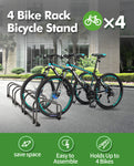 4-Bikes Stand Bicycle Bike Rack Floor Parking Instant Storage Cycling Portable