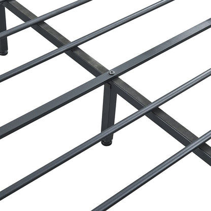 Rustic Metal Bed Frame with 4 Drawers - Stylish and Space-Saving