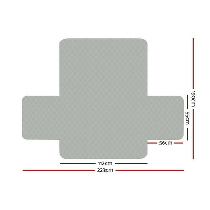 2 Seater Slipcovers Brown/Beige Grey/Dark Grey